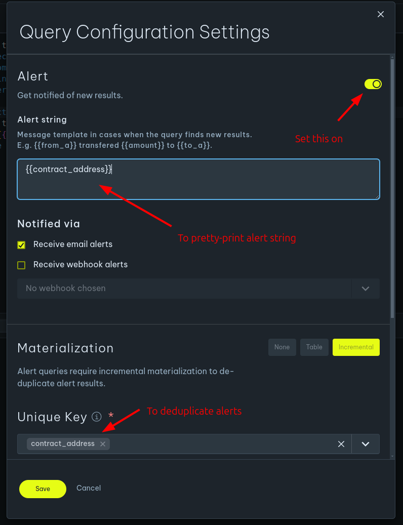 Alert Notification Settings